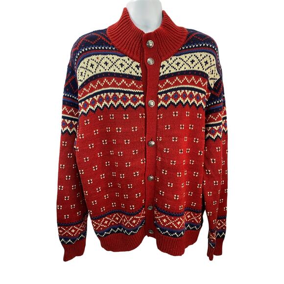 VTG Polo Ralph Lauren Buffalo Nickel Button Sweater Cardigan Sz 2XL Linen Blend